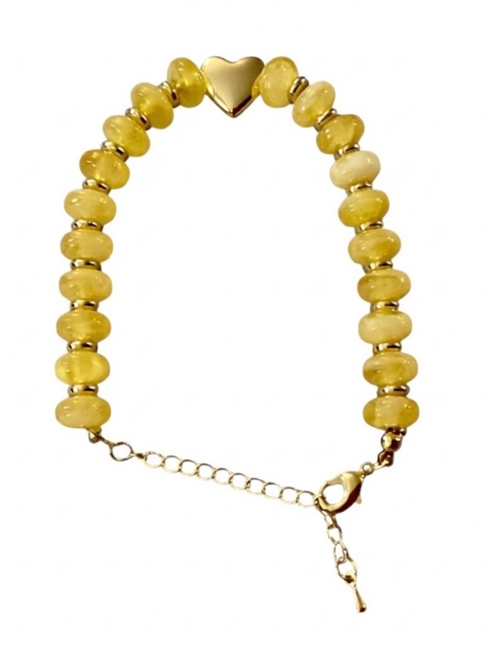Boho Style Beaded Yellow/Gold Heart Adjustable Bracelet (NWT) - Picture 11 of 12